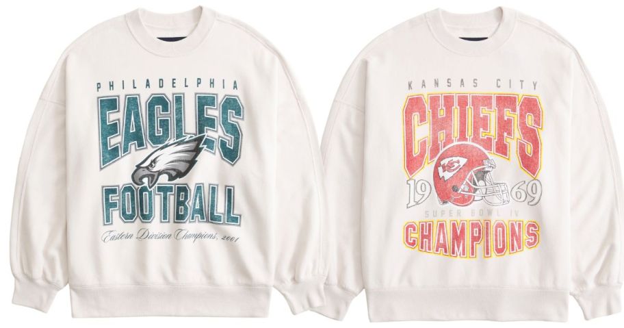 NFL by Abercrombie Graphic Oversized Sunday Crew stock images