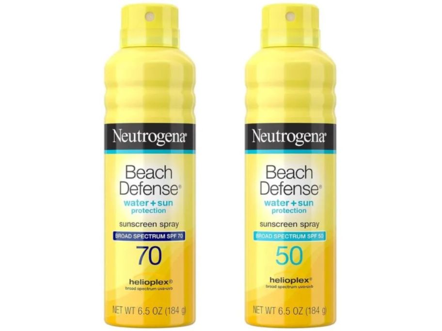 2 Neutrogena Beach Defense Sunscreen bottles