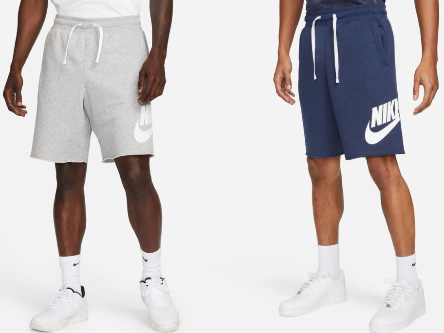 stock images of two men wearing Nike shorts