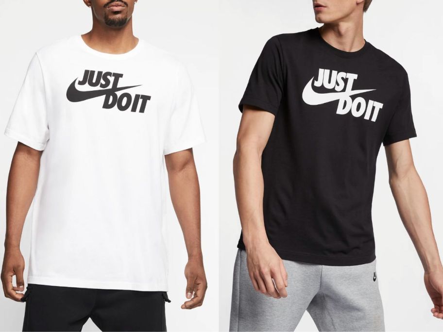 stock images of two men wearing Nike tees