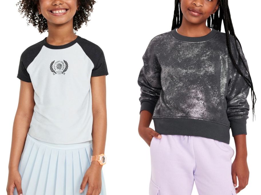 2 girls wearing Old Navy Girl's Sportswear