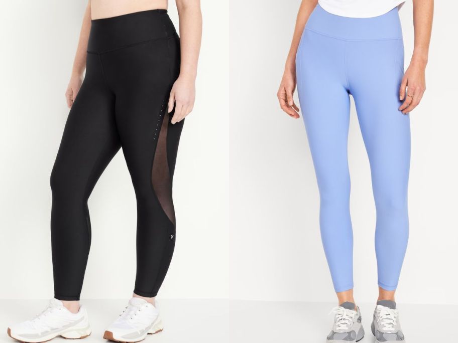 stock images of two women wearing old navy leggings