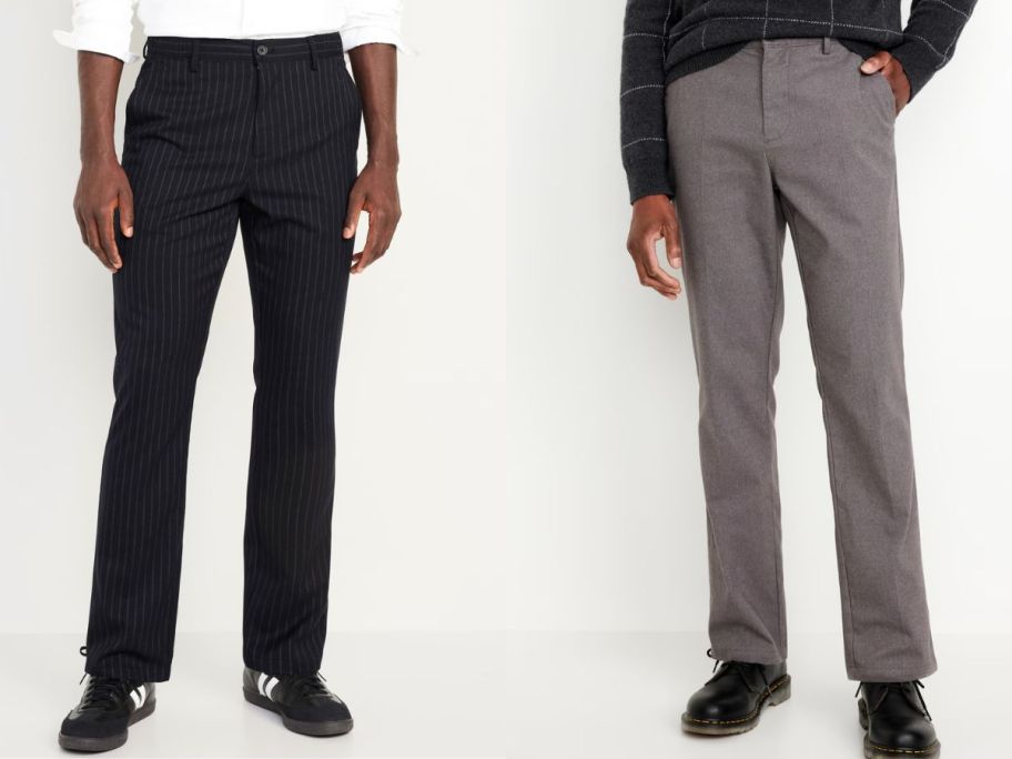 stock images of two men waring Old Navy Men's Straight Trouser Pants