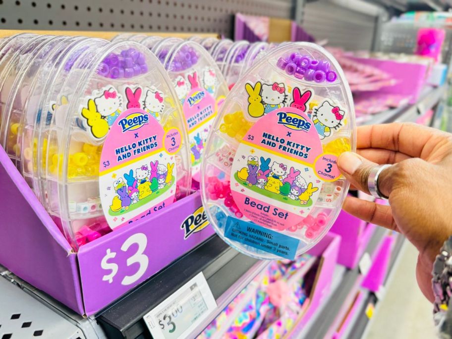 Peeps X Hello Kitty & Friends Bead Set in hand in store