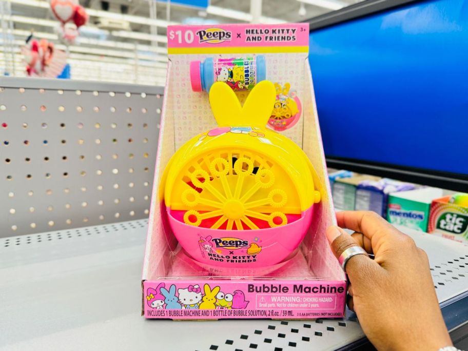 Peeps X Hello Kitty & Friends Bubble Machine on shelf in store