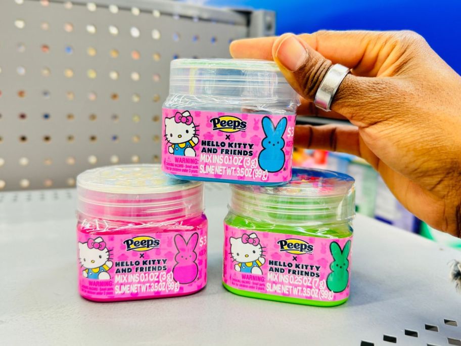 Peeps X Hello Kitty & Friends Slime on shelf in store