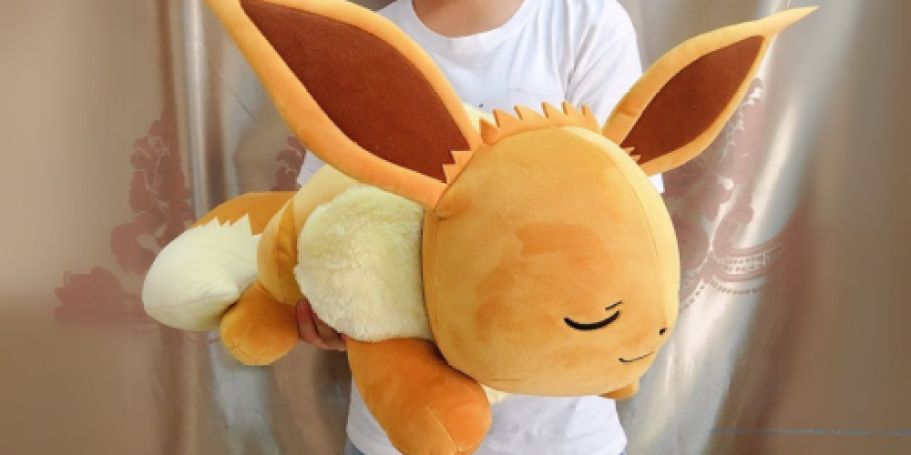 Huge Sleeping Pokemon Plush Only $25.49 on Amazon | Eevee, Snorlax, & More!