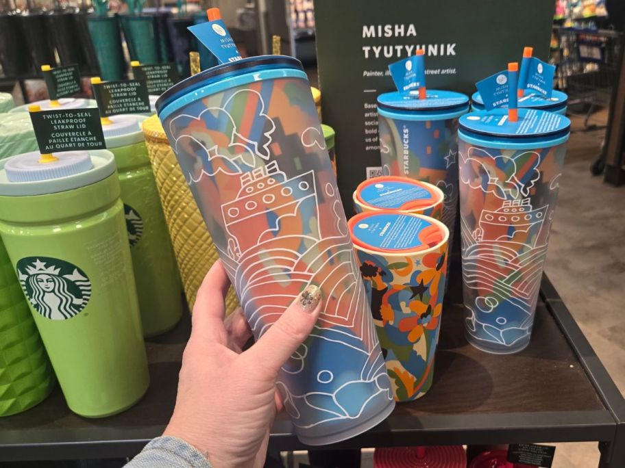 Starbucks Ship Tumbler in hand in store