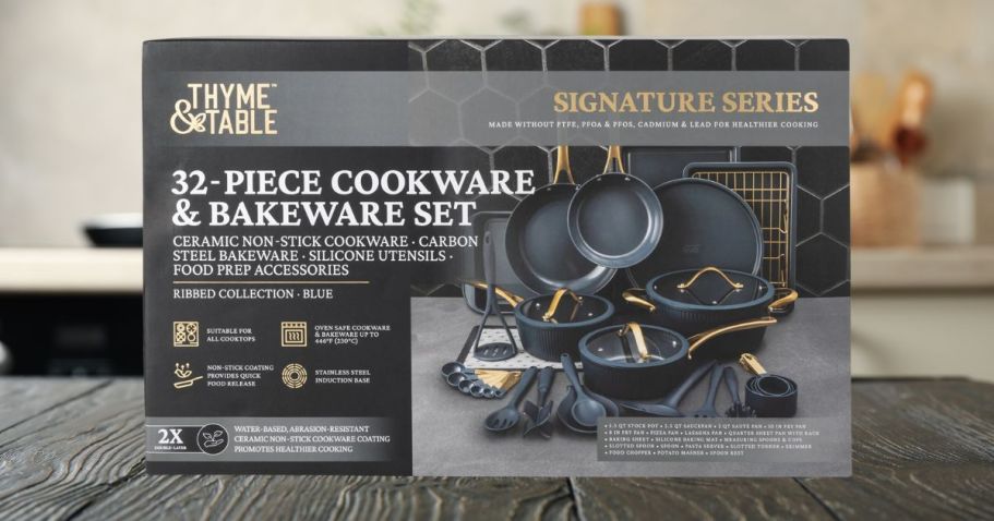 Thyme & Table 32-Piece Cookware Set Only $87 Shipped on Walmart.online (Reg. $198)