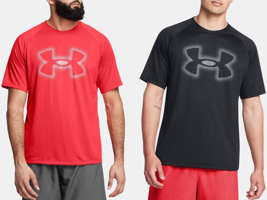 Stock images of two men wearing Under Armour Tech Tees