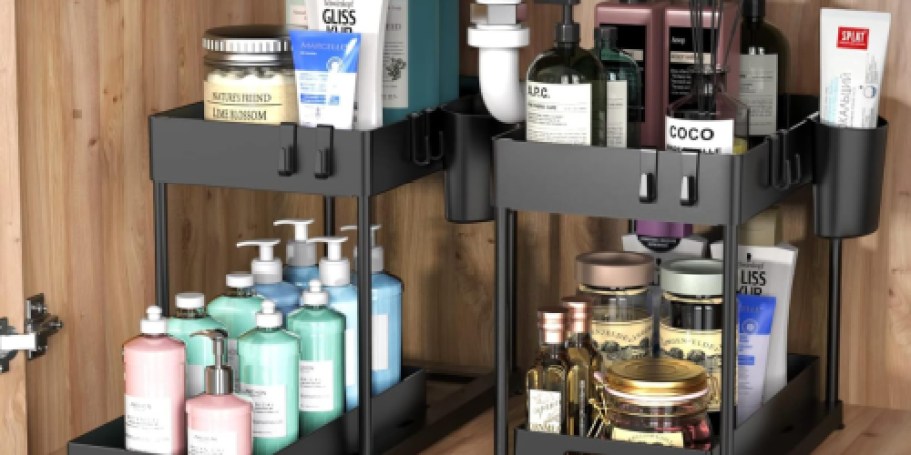 TWO Under the Sink Organizers Only $14.99 on Amazon (Regularly $25)