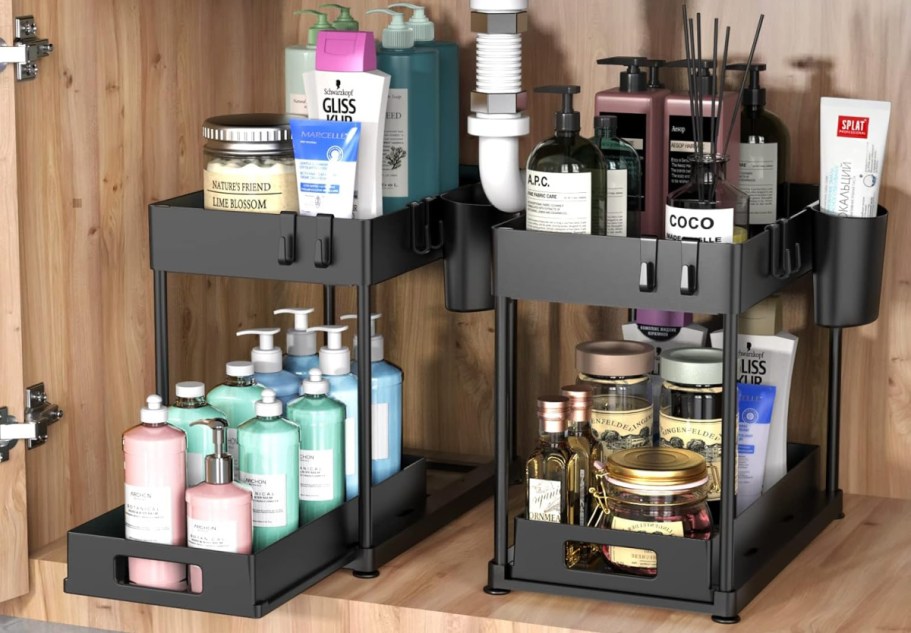 TWO Under the Sink Organizers Only $14.99 on Amazon (Regularly $25)