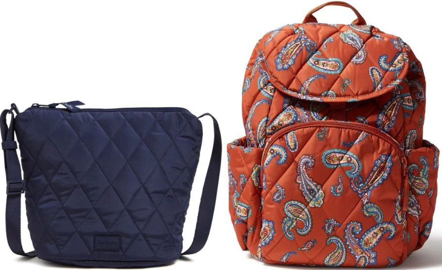 Stock images of a vera bradley purse and backpack