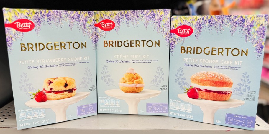 three bridgerton baking kits 