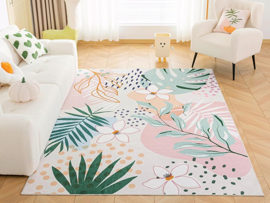 floral rug