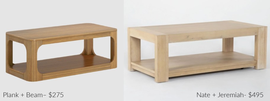 designer coffee table lookalikes