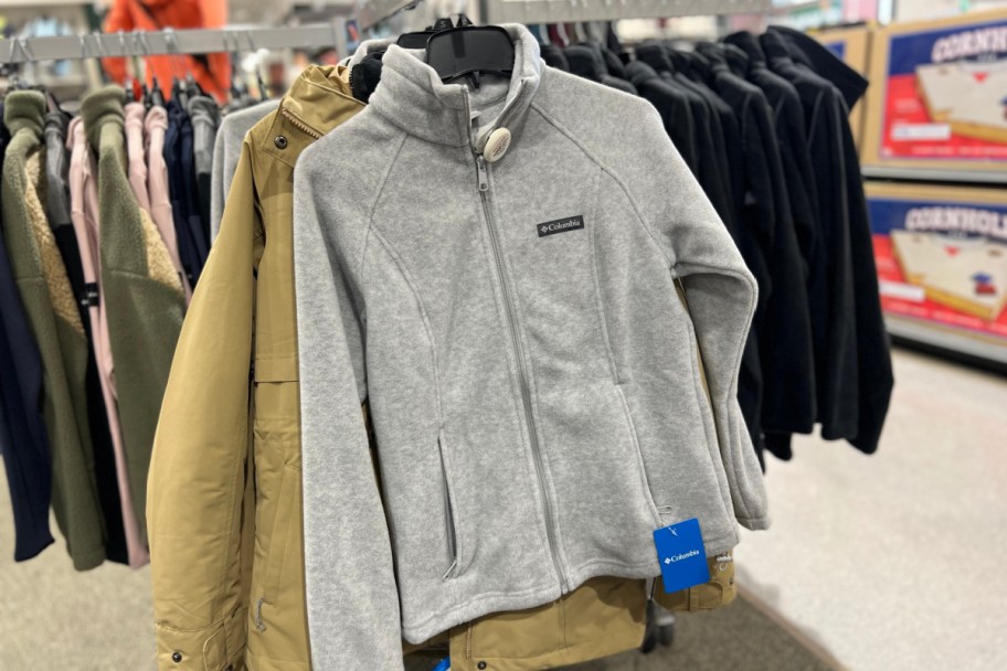 grey zip columbia fleece