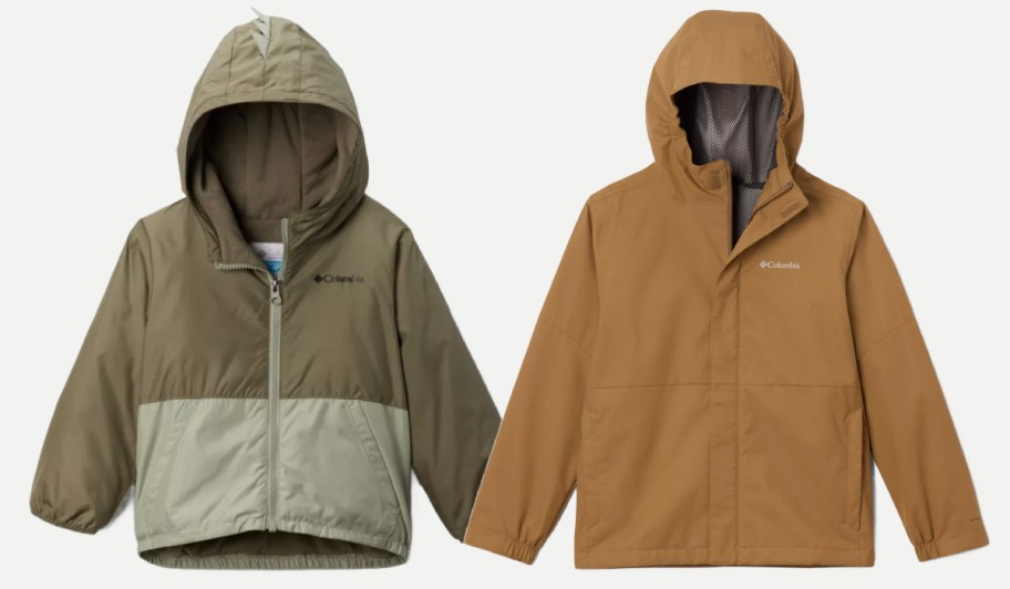 green and tan boys jackets