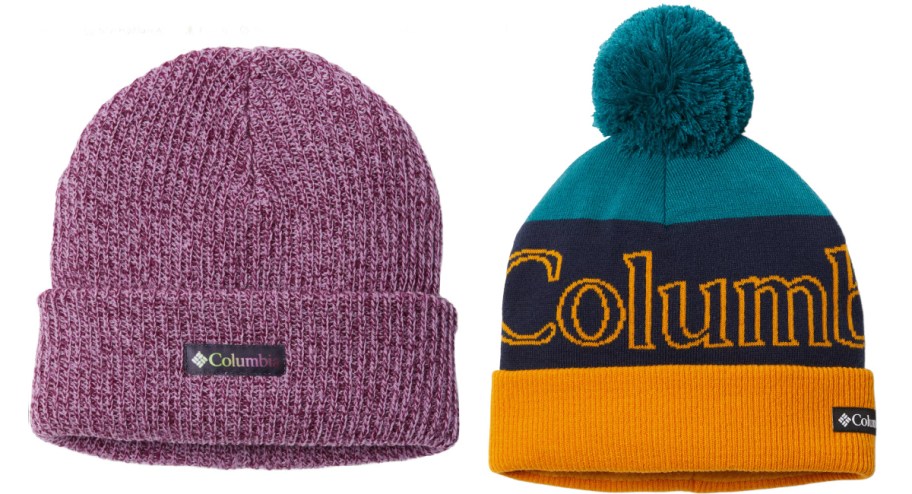 two columbia beanies