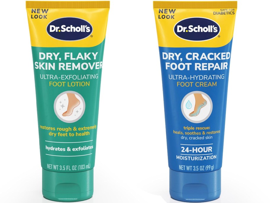 two dr schools foot cream bottles 