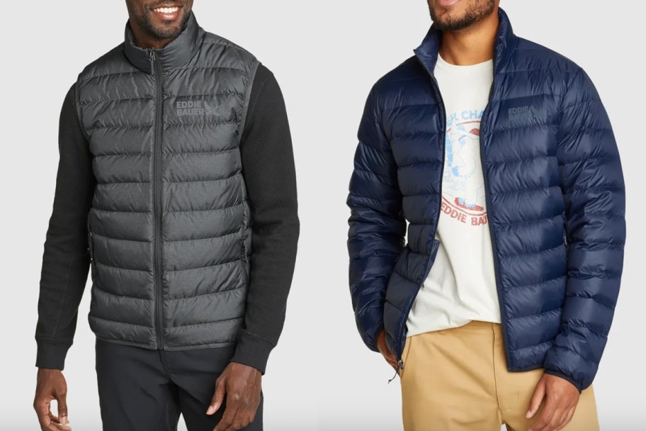 mens puffer vest and jacket