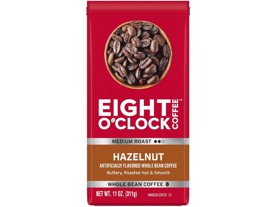 eight o clock hazelnut coffee bag