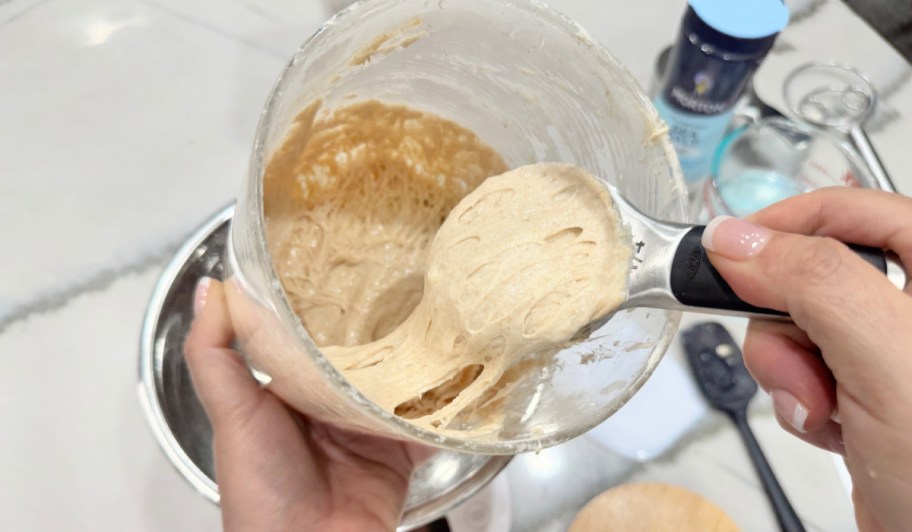 feeding sourdough starter 