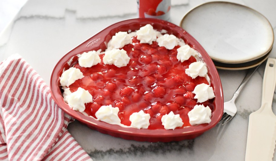 heart shaped cherry delight with whipped cream