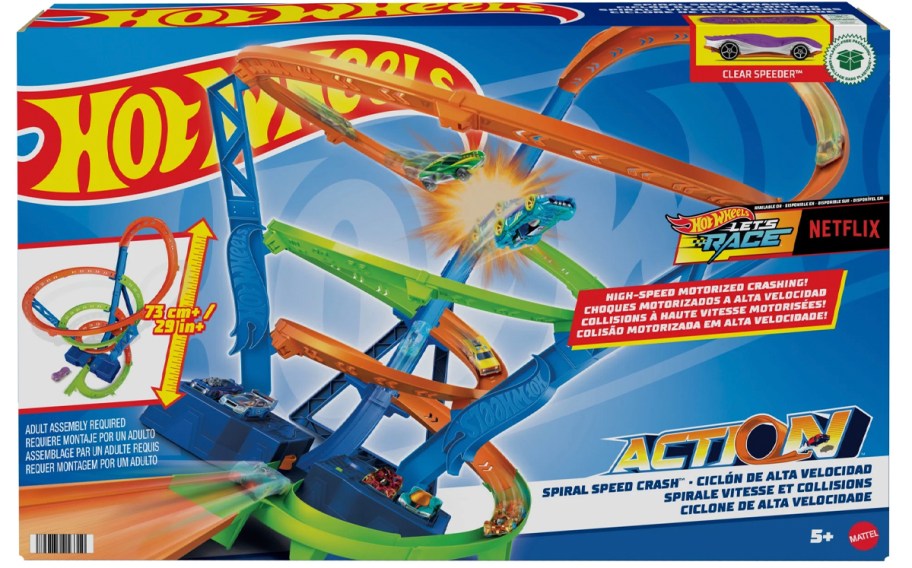 hot wheels crash track set box 