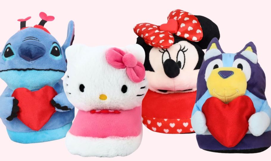 Kids Valentine’s Character Slippers Just $9.98 on Walmart.online | Stitch, Hello Kitty & More