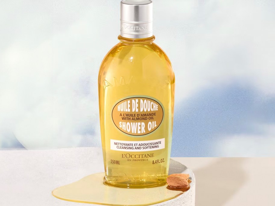 locctaine almond shower oil bottle 