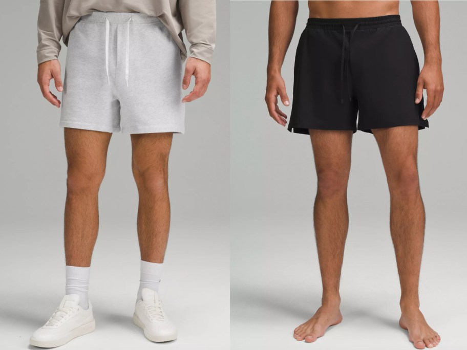 grey and black mens shorts