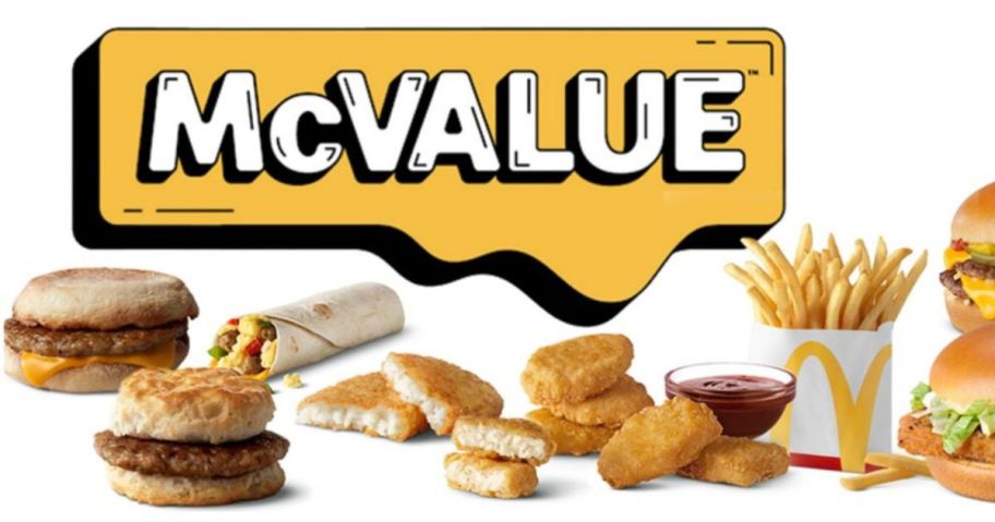 mcdonald's mcvalue menu stock image