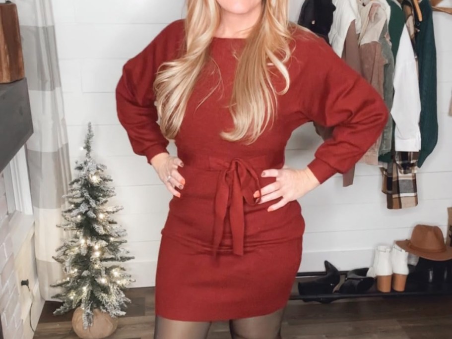 22 Hottest Amazon Fashion Promo Codes | Trendy Sweater Dress Just $23.99 Shipped (Reg. $48)