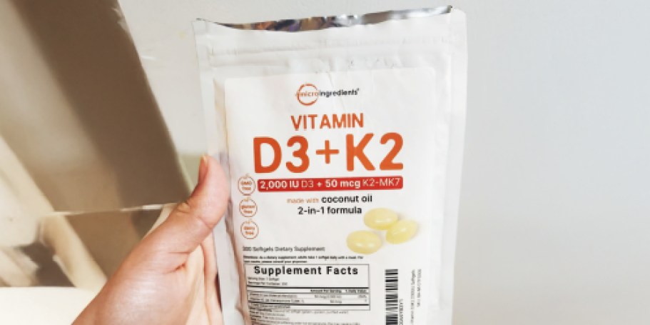 Vitamin D3 + K2 Softgels Just $17.88 Shipped on Amazon | 300-Day Supply!