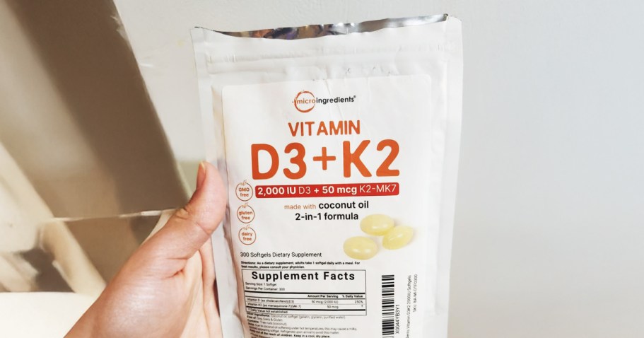 Vitamin D3 + K2 Softgels Just $17.88 Shipped on Amazon | 300-Day Supply!