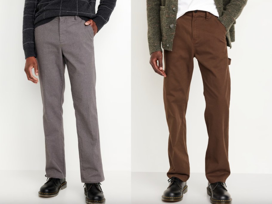 grey and brown mens pants