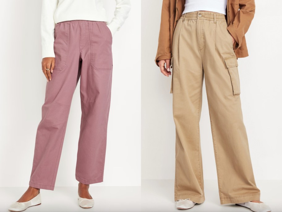 womens pink and tan pants