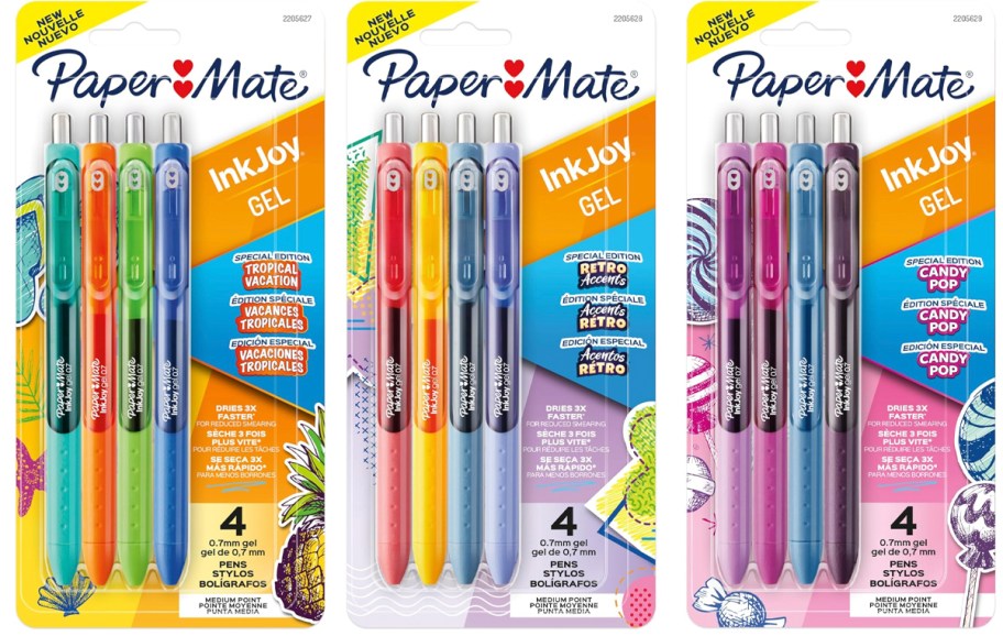 three packs of papermate injoy pens 4 packs 