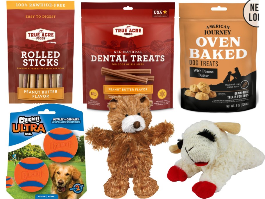 pet treats and toys