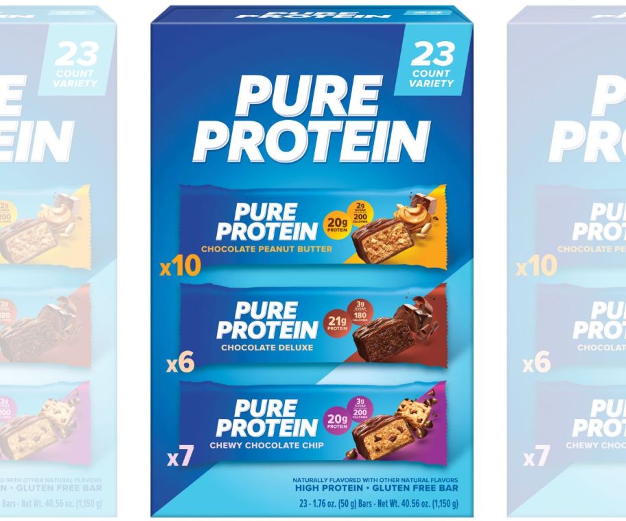 pure protein bars variety box stock image