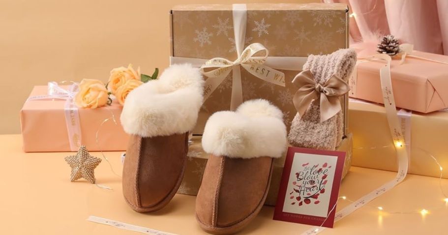 WOW! Slippers & Socks Gift Set Only $9.89 on Amazon (Reg. $30) | Includes Gift Box