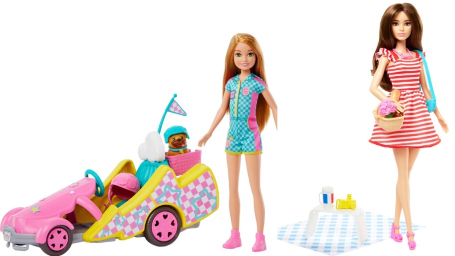 stock image of barbie sets with cart and picnic