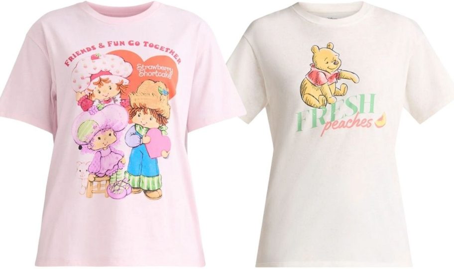 two womens graphic tees