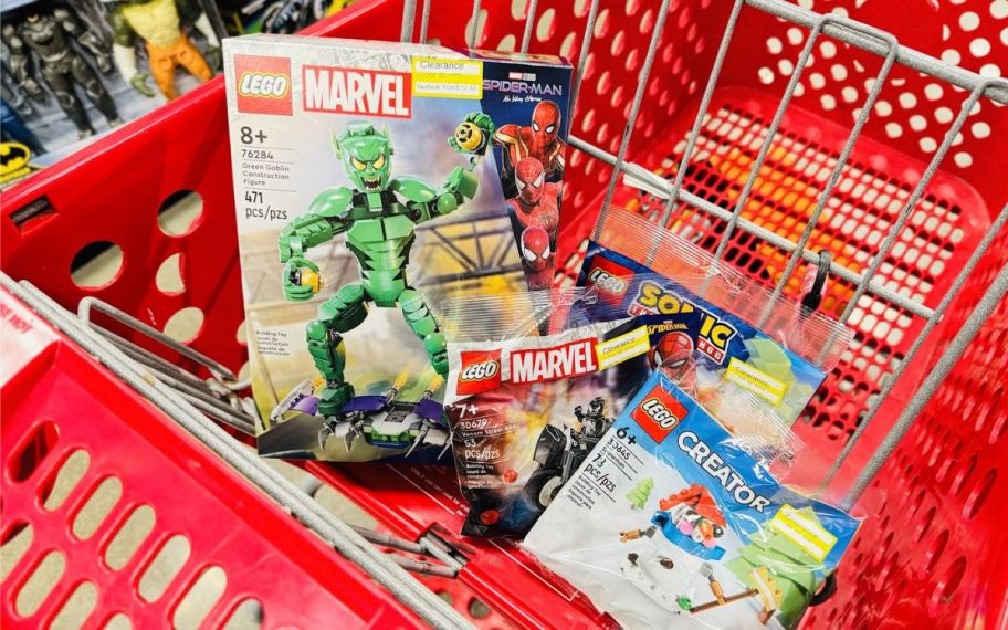 a target shopping cart with clearance lego sets