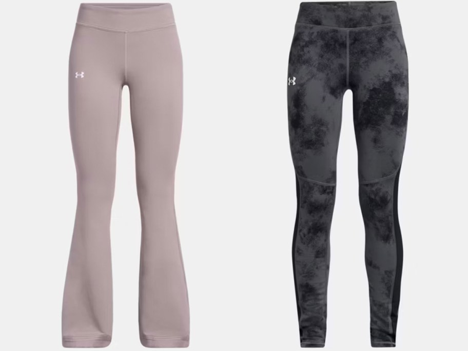 purple and black under armour leggings 