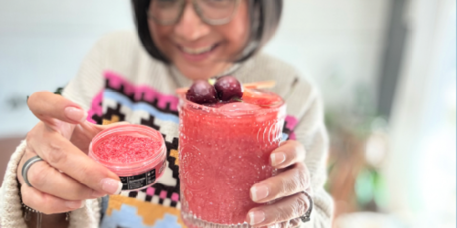 Make a Glittery Cherry Lime Mocktail for Galentine’s Day!