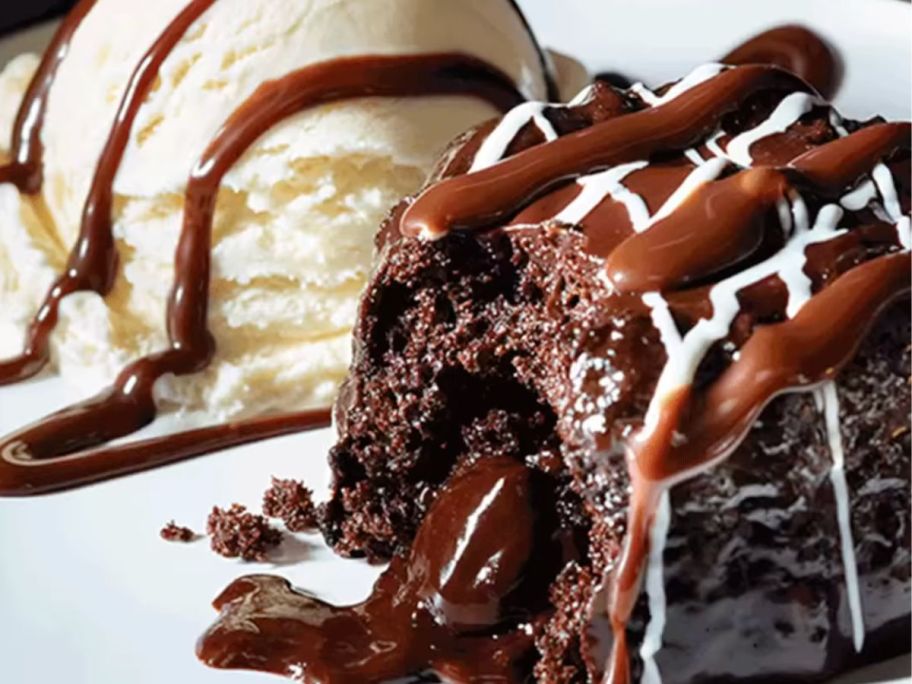 Applebee's Triple Chocolate Meltdown chocolate lava cake a la mode