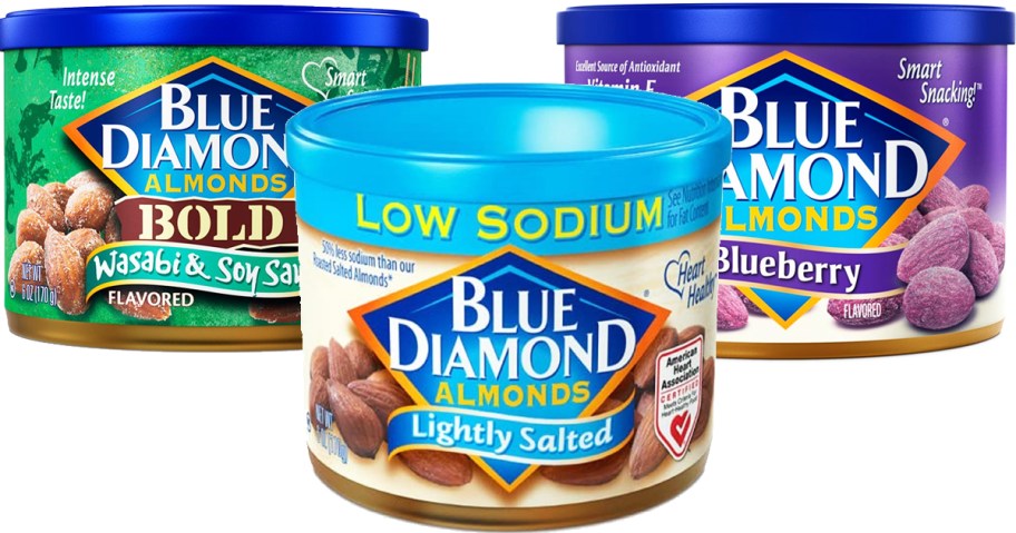 3 cans of Blue Diamond Almonds