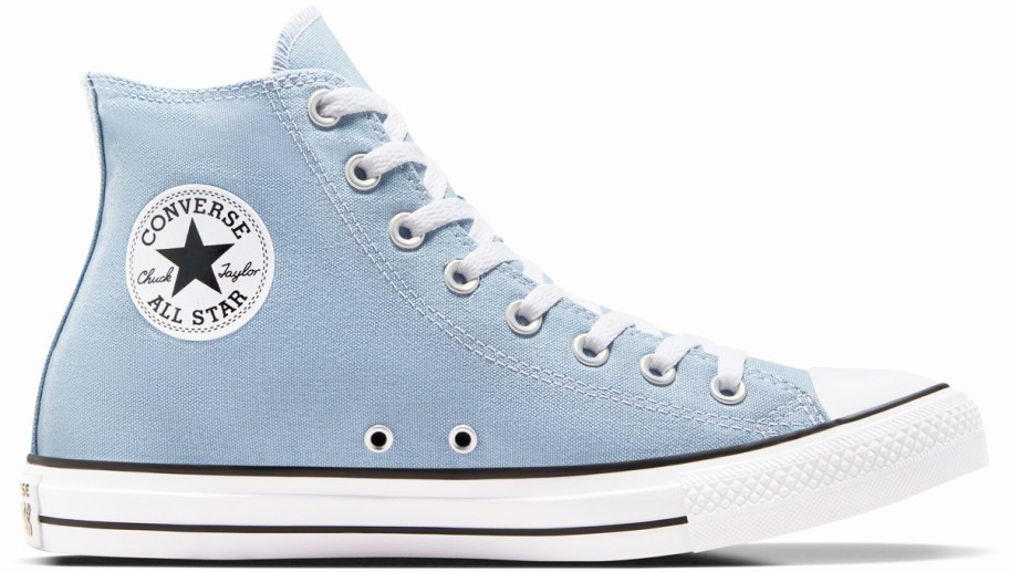 light blue high top converse sneaker